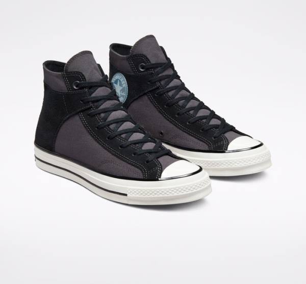 Converse Chuck 70 Crafted Canvas Sneakers High Sort Hvide | CV-156KNV