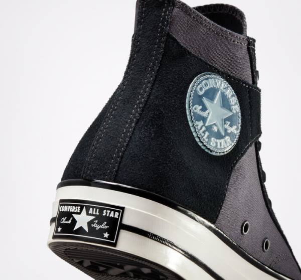 Converse Chuck 70 Crafted Canvas Sneakers High Sort Hvide | CV-645JNU