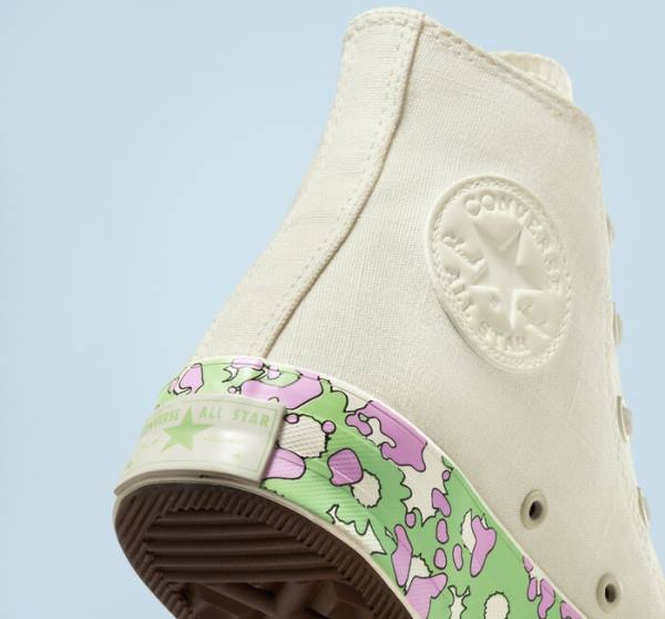 Converse Chuck 70 Crafted Florals Sneakers High Lyserød Lysegrøn | CV-740PBM