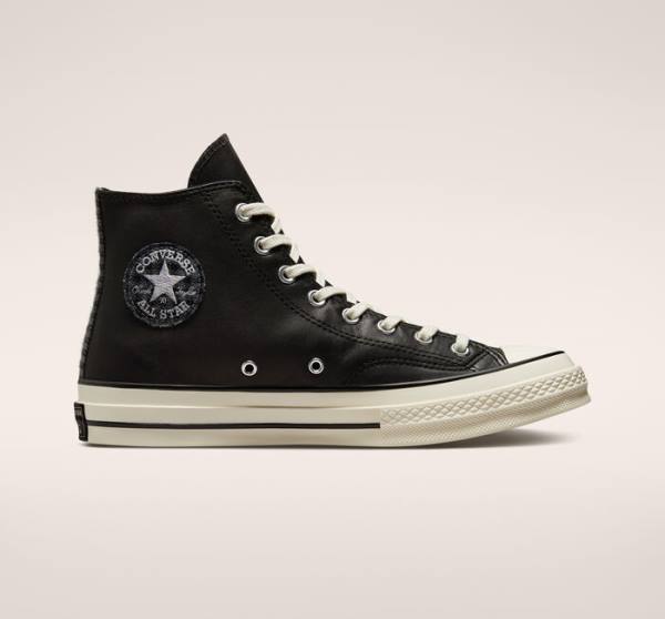 Converse Chuck 70 Crafted Læder Sneakers High Sort | CV-291JWF