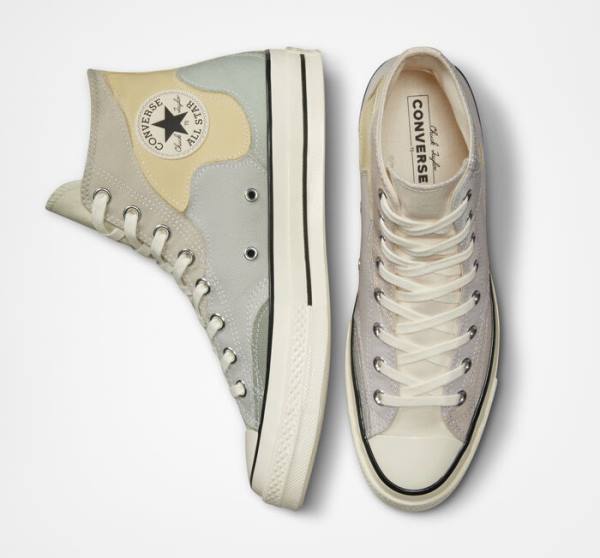 Converse Chuck 70 Crafted Patchwork Sneakers High Brune Citron | CV-419LCB