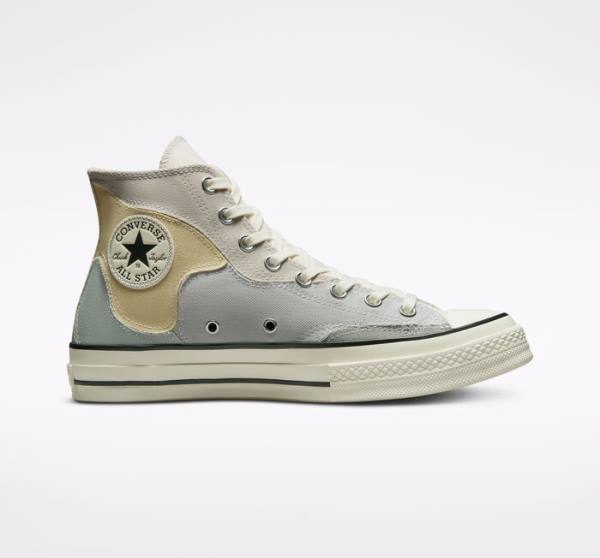 Converse Chuck 70 Crafted Patchwork Sneakers High Brune Citron | CV-419LCB