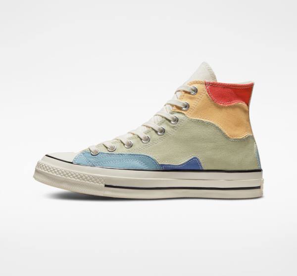 Converse Chuck 70 Crafted Patchwork Sneakers High Olivengrøn Blå | CV-439FQK