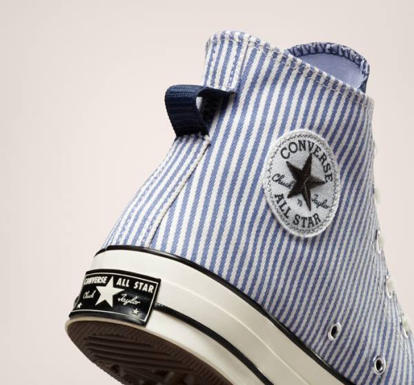 Converse Chuck 70 Crafted Stripe Sneakers High Indigo Sort | CV-074YXC