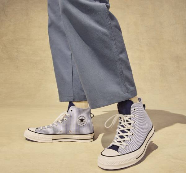 Converse Chuck 70 Crafted Stripe Sneakers High Indigo Sort | CV-074YXC