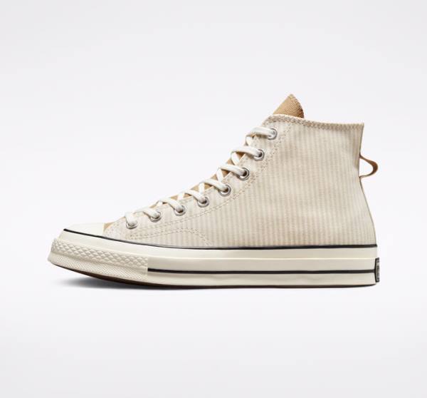 Converse Chuck 70 Crafted Stripe Sneakers High Brune | CV-423PVC