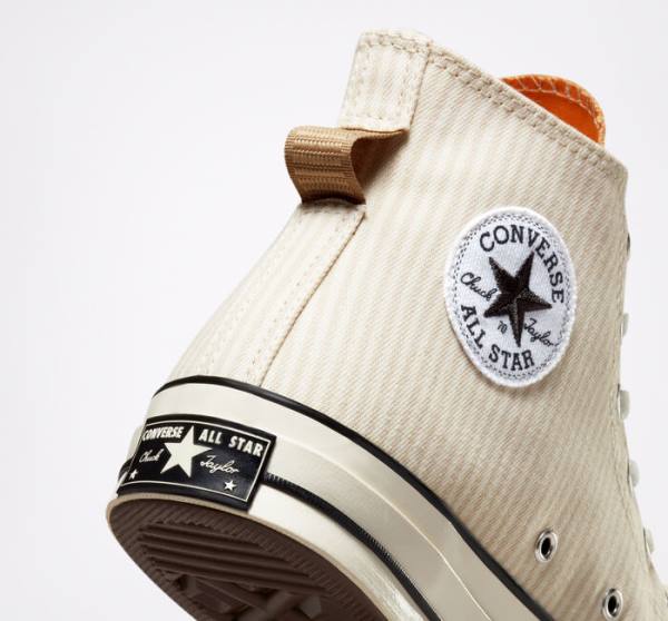 Converse Chuck 70 Crafted Stripe Sneakers High Brune | CV-423PVC