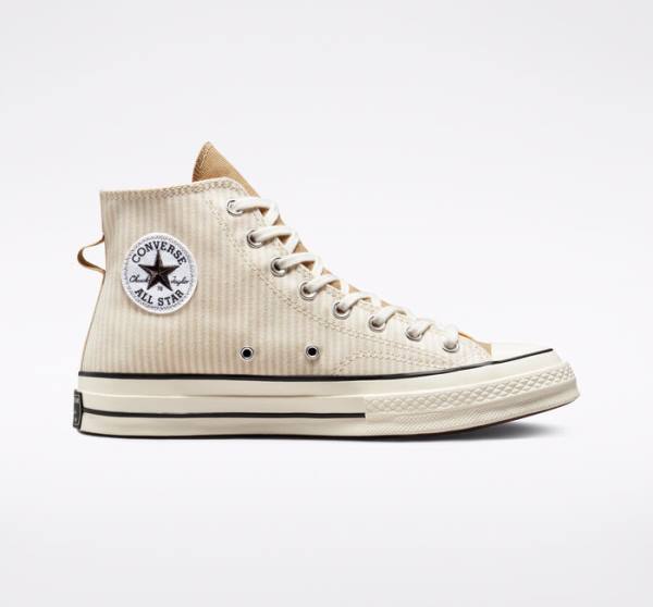 Converse Chuck 70 Crafted Stripe Sneakers High Brune | CV-423PVC