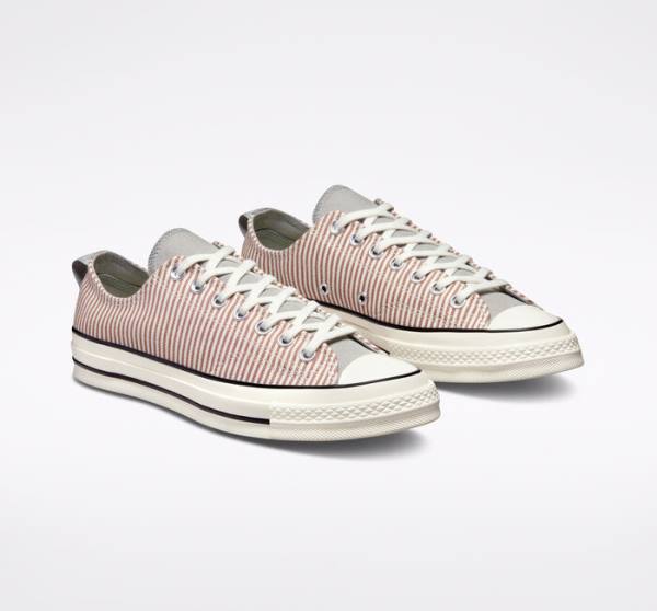 Converse Chuck 70 Crafted Stripe Sneakers Low Olivengrøn | CV-497DMP