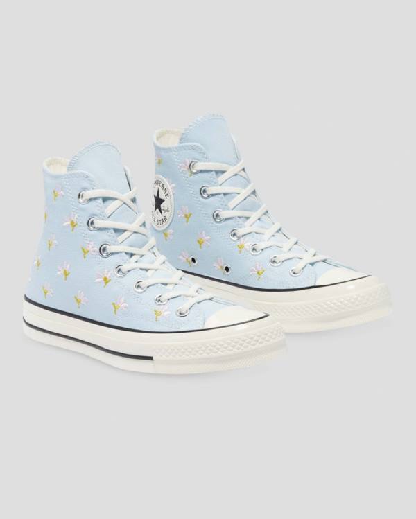 Converse Chuck 70 Embroidered Garden Party Sneakers High Blå | CV-094VIY