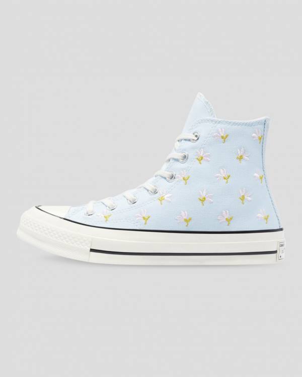 Converse Chuck 70 Embroidered Garden Party Sneakers High Blå | CV-094VIY