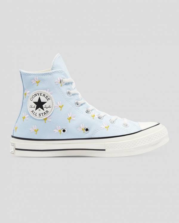 Converse Chuck 70 Embroidered Garden Party Sneakers High Blå | CV-094VIY