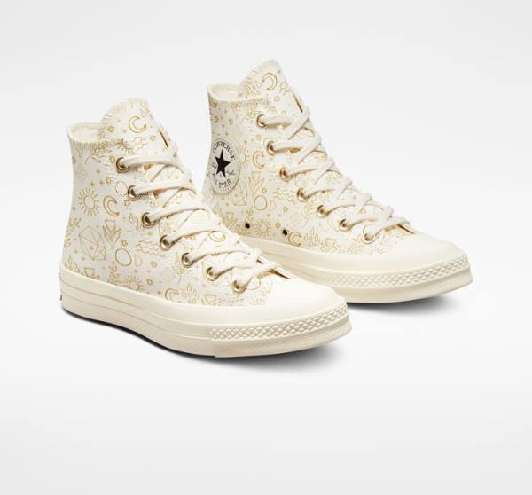 Converse Chuck 70 Golden Elements Sneakers High Lyseguld Sort | CV-074TCD