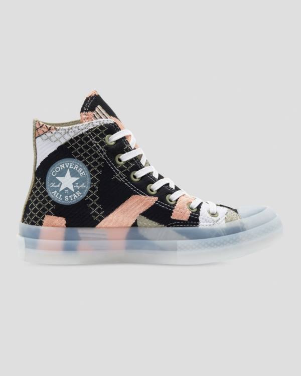 Converse Chuck 70 Knit Print Sneakers High Sort Orange | CV-264MRY