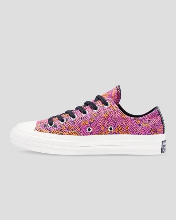 Converse Chuck 70 Læder Printed Sneakers Low Lyserød Orange | CV-089YLW