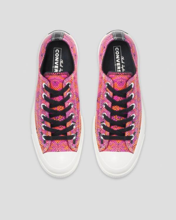 Converse Chuck 70 Læder Printed Sneakers Low Lyserød Orange | CV-089YLW