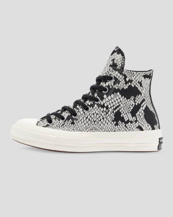 Converse Chuck 70 Læder Snake Print Sneakers High Beige Sort | CV-798XFA