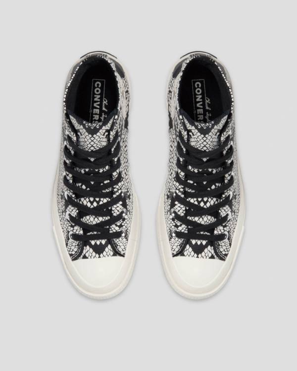 Converse Chuck 70 Læder Snake Print Sneakers High Beige Sort | CV-798XFA