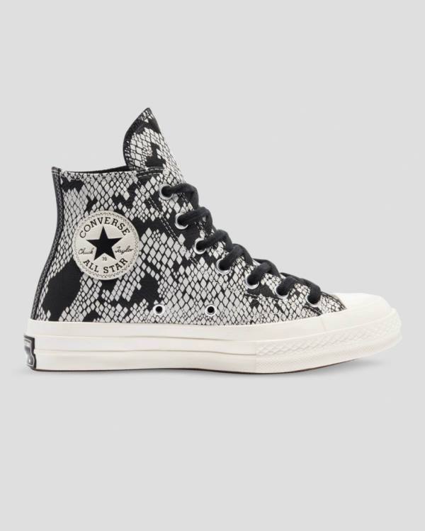 Converse Chuck 70 Læder Snake Print Sneakers High Beige Sort | CV-798XFA