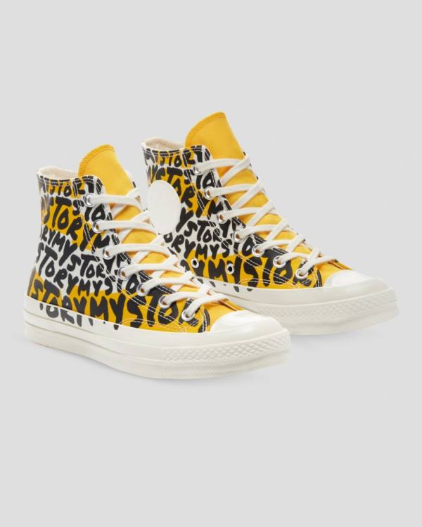 Converse Chuck 70 My Story Sneakers High Sort Gul | CV-530YMU