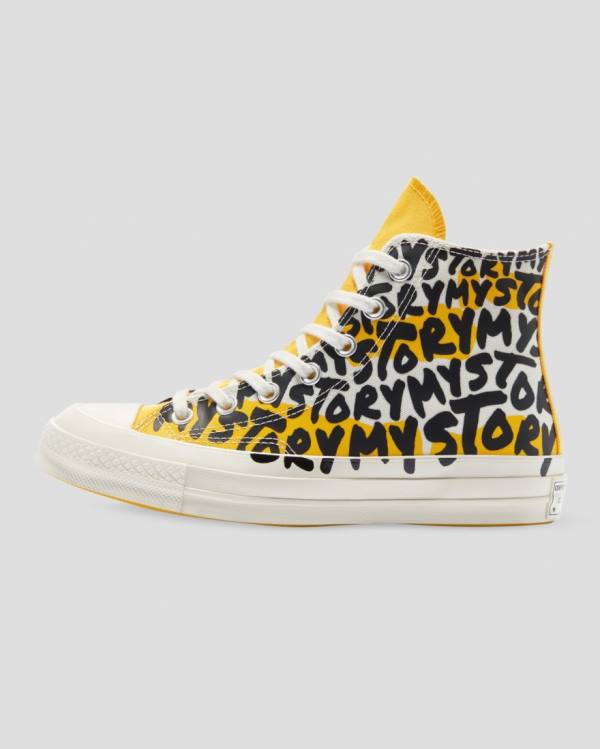 Converse Chuck 70 My Story Sneakers High Sort Gul | CV-530YMU