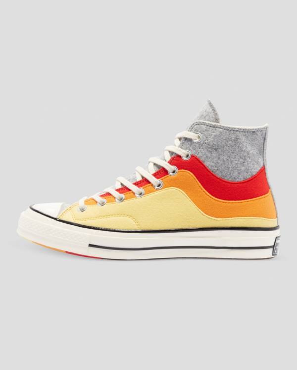 Converse Chuck 70 Nor'Easter Felted Layered Sneakers High Grå Rød Gul | CV-615TUY