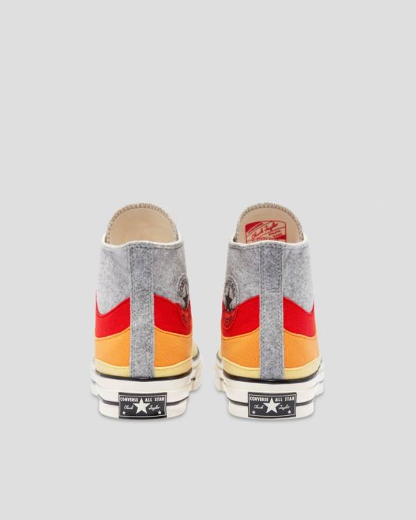 Converse Chuck 70 Nor'Easter Felted Layered Sneakers High Grå Rød Gul | CV-615TUY