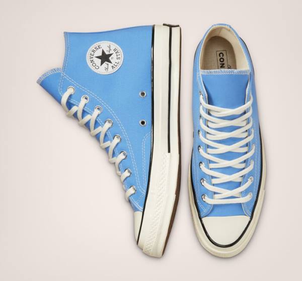 Converse Chuck 70 Pastel Polyester Sneakers High Blå Sort | CV-876PLW