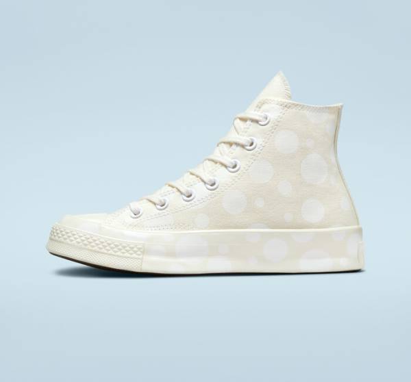 Converse Chuck 70 Polka Dots Sneakers High Hvide | CV-246OVY