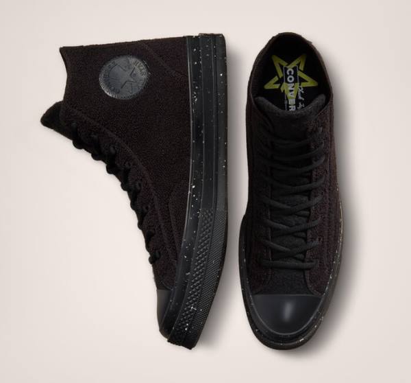 Converse Chuck 70 Renew Sneakers High Sort Lysegrøn | CV-513EDF