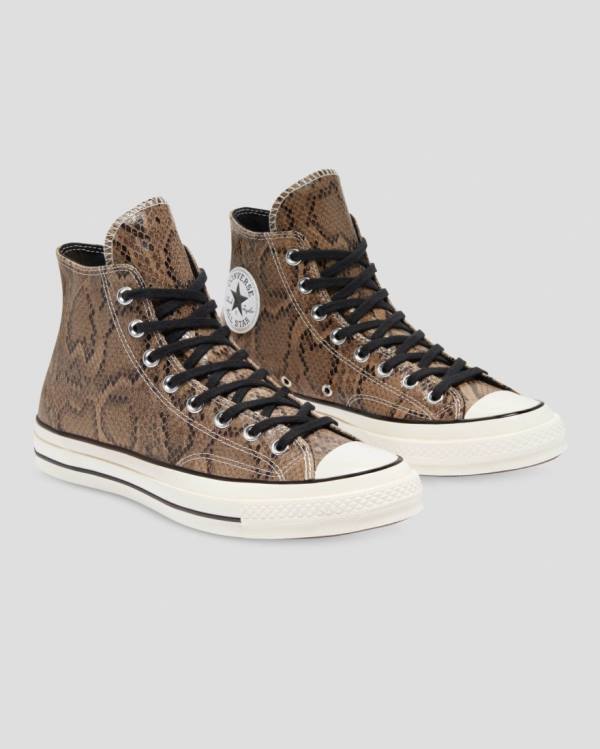 Converse Chuck 70 Reptile Ruskind Sneakers High Brune | CV-156DOU