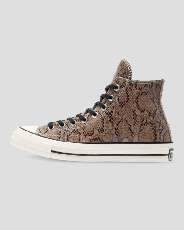 Converse Chuck 70 Reptile Ruskind Sneakers High Brune | CV-156DOU