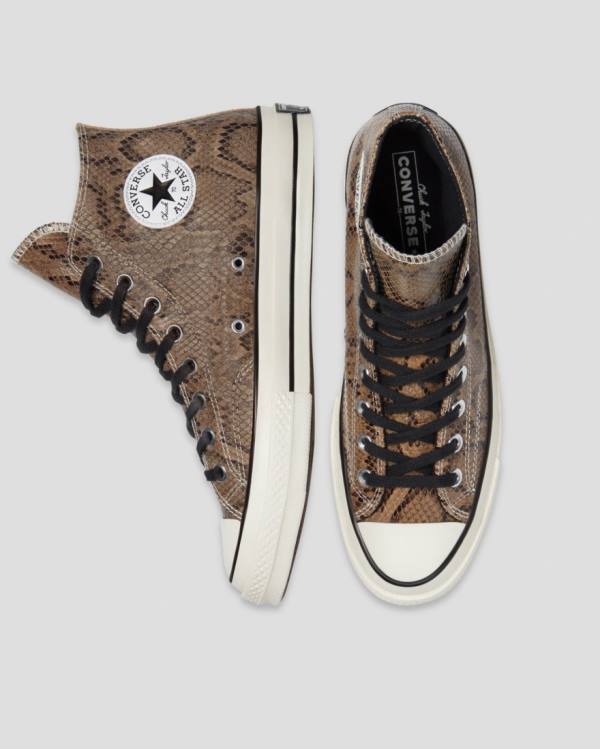 Converse Chuck 70 Reptile Ruskind Sneakers High Brune | CV-156DOU