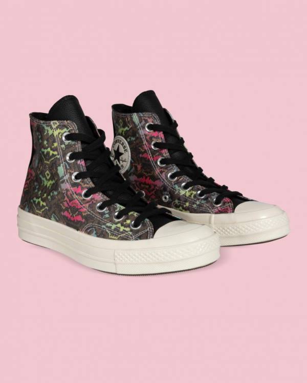 Converse Chuck 70 Satin Snake Print Sneakers High Sort | CV-025IEG