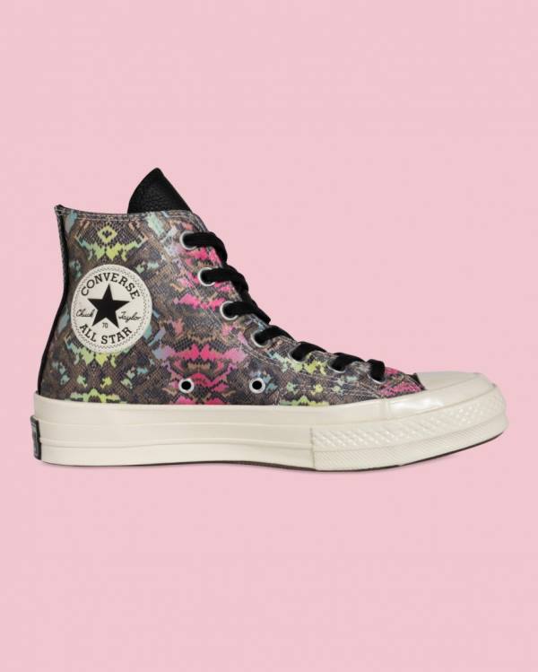 Converse Chuck 70 Satin Snake Print Sneakers High Sort | CV-025IEG