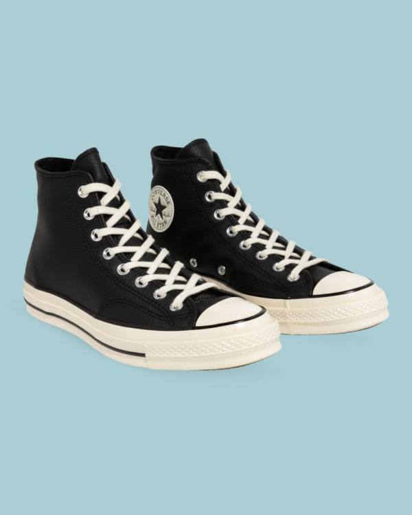 Converse Chuck 70 Seasonal Læder Sneakers High Sort | CV-243MJP