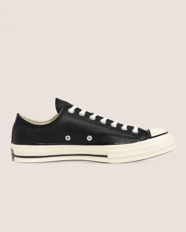 Converse Chuck 70 Seasonal Læder Sneakers Low Sort | CV-839XZW