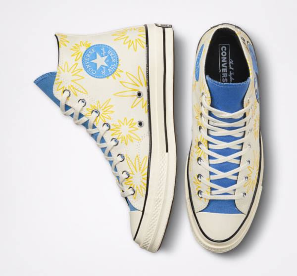 Converse Chuck 70 Sunny Floral Sneakers High Blå | CV-026RJH