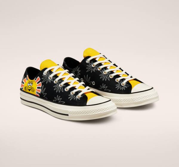 Converse Chuck 70 Sunny Floral Sneakers Low Sort | CV-109JBD