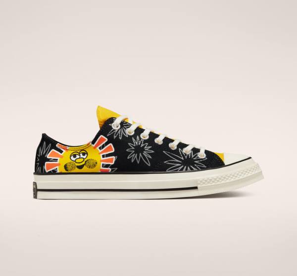 Converse Chuck 70 Sunny Floral Sneakers Low Sort | CV-109JBD