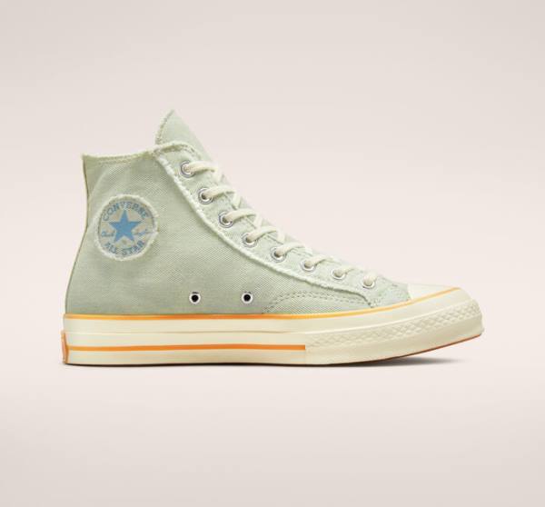 Converse Chuck 70 Washed Denim Sneakers High Lyseblå Indigo | CV-273BVH