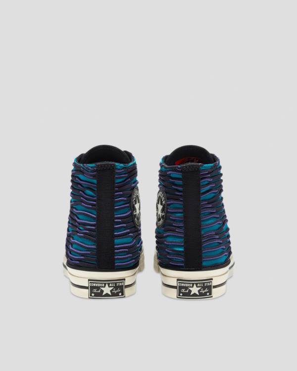 Converse Chuck 70 Wavy Knit Sneakers High Blå | CV-047ZSH