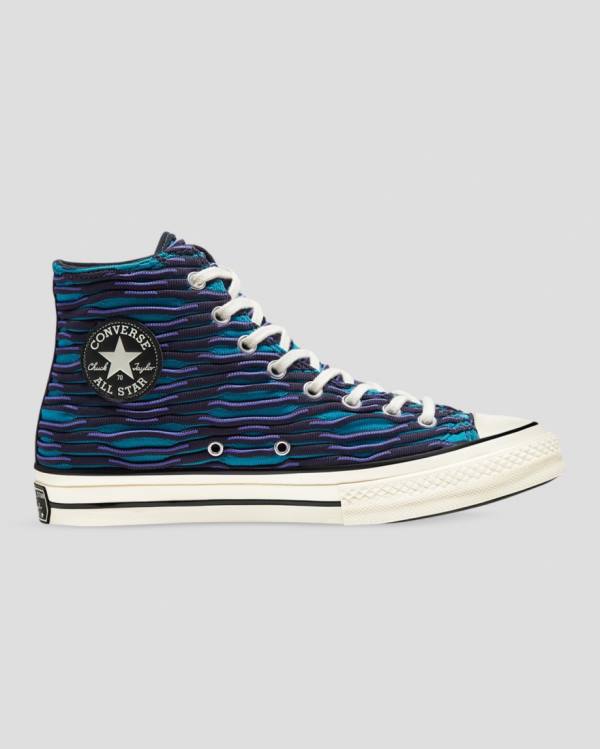 Converse Chuck 70 Wavy Knit Sneakers High Blå | CV-047ZSH