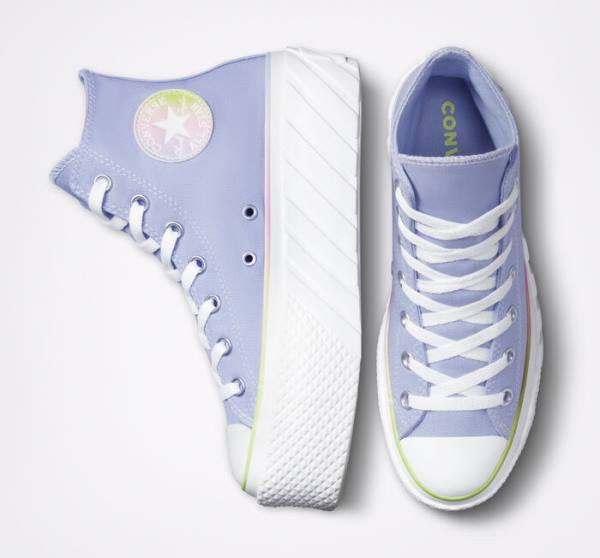 Converse Chuck Taylor All Star 2X Lift Platform Pastel Gradient Sneakers High Blå Hvide | CV-216BPU