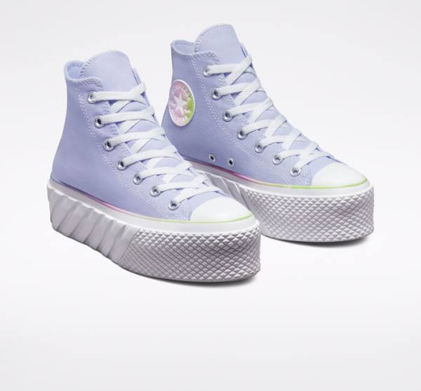 Converse Chuck Taylor All Star 2X Lift Platform Pastel Gradient Sneakers High Blå Hvide | CV-216BPU