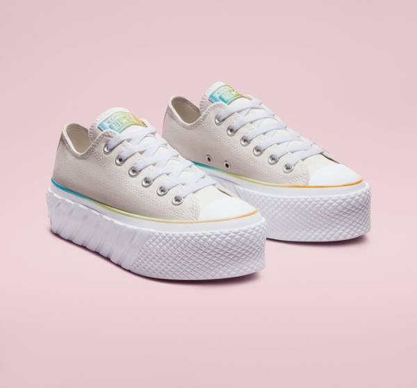 Converse Chuck Taylor All Star 2X Lift Platform Gradient Sneakers Low Hvide Blå | CV-708JIY