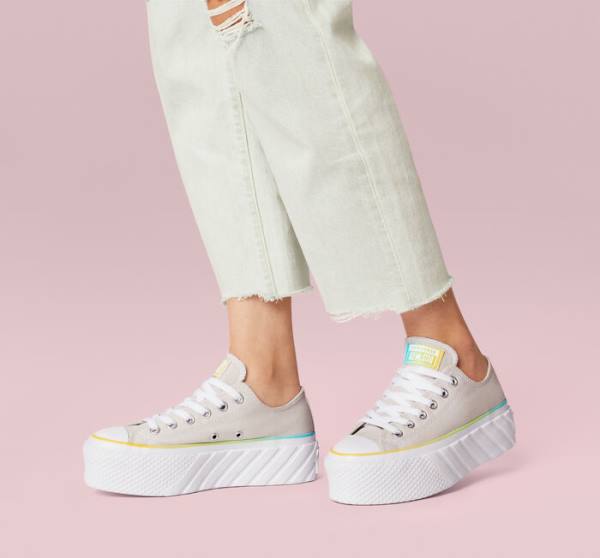 Converse Chuck Taylor All Star 2X Lift Platform Gradient Sneakers Low Hvide Blå | CV-708JIY