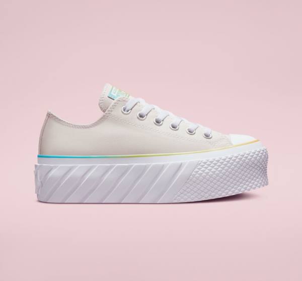 Converse Chuck Taylor All Star 2X Lift Platform Gradient Sneakers Low Hvide Blå | CV-708JIY