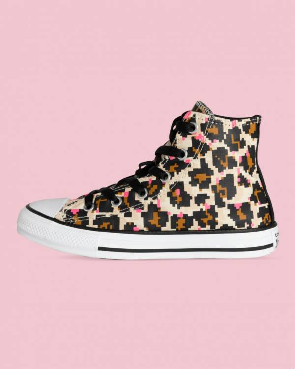 Converse Chuck Taylor All Star Animal Print Sneakers High Sort | CV-593OED