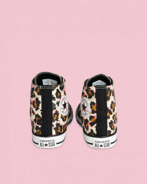 Converse Chuck Taylor All Star Animal Print Sneakers High Sort | CV-593OED